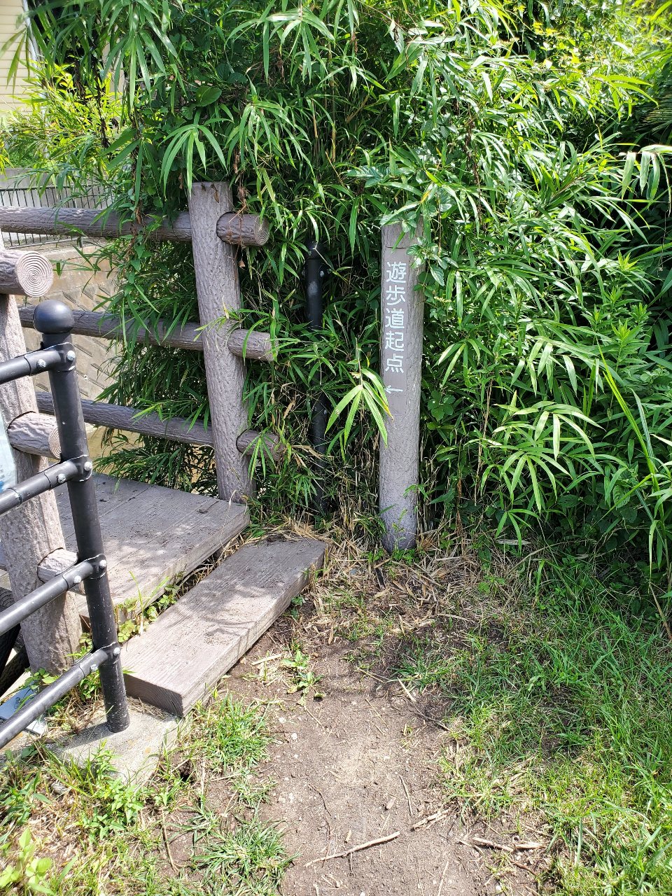 前田川遊歩道の入口の写真