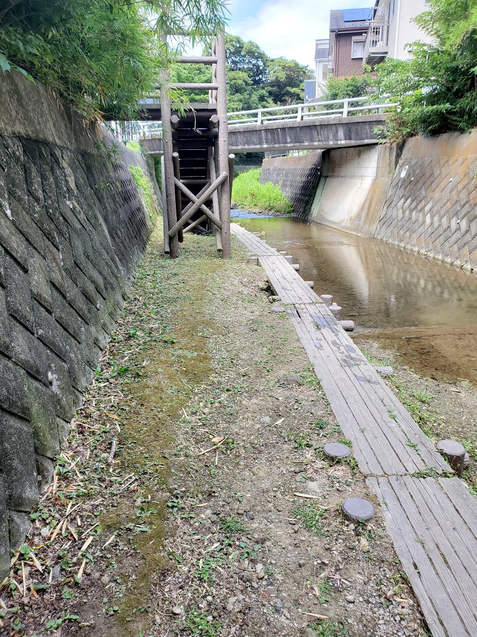 前田川遊歩道の入口付近