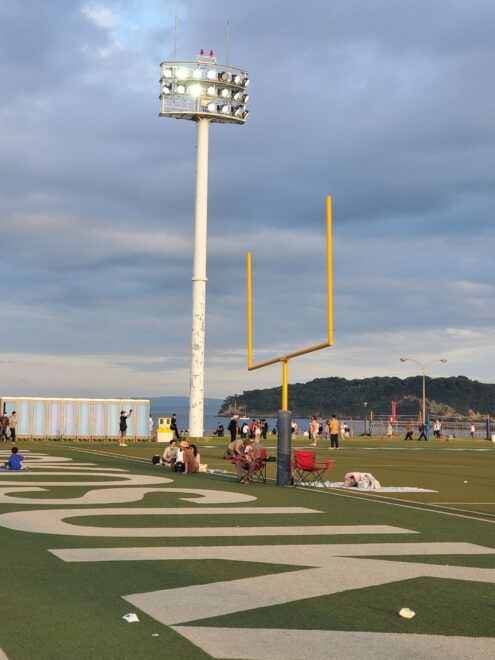 横須賀米軍基地内のアメフト場のゴール