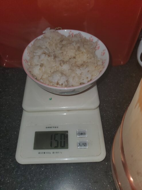 茶碗の白米150g