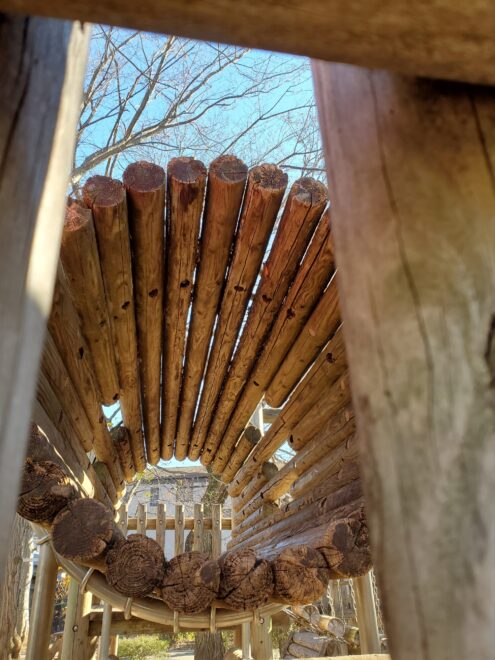 ハイハイで進む子供の姿が可愛い⭐木のトンネル