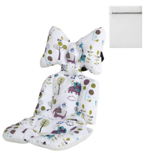 ベビーカーシート クッション 3Dメッシュリバーシブル 100%綿 防寒対策 丸洗い可能 動物柄