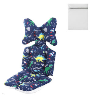 ベビーカーシート クッション 3Dメッシュリバーシブル 100%綿 防寒対策 丸洗い可能 宇宙恐竜柄