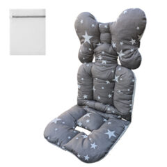 ベビーカーシート クッション 3Dメッシュリバーシブル 100%綿 防寒対策 丸洗い可能 白星柄