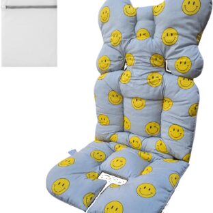 ベビーカーシート クッション 3Dメッシュリバーシブル 100%綿 防寒対策 丸洗い可能（ニコちゃん柄）