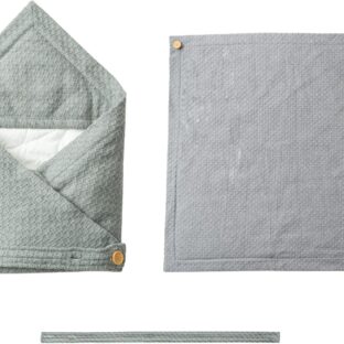 おくるみ 綿100% 無地 厚手 フード付き 新生児 出産祝い（グレー）