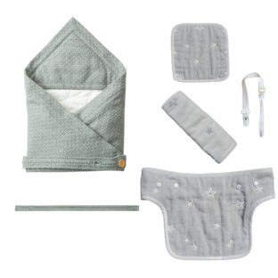 出産祝いギフトセット おくるみ＆よだれカバー ユニセックス 2点 (グレー)…