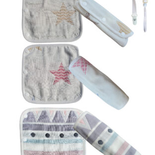 抱っこ紐用よだれカバー 6重ガーゼ 綿100% (Type1 6枚セット)