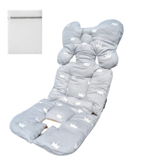 ベビーカーシート クッション 3Dメッシュリバーシブル 100%綿 防寒対策 丸洗い可能 クラウン柄