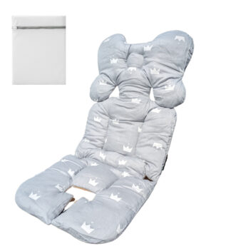 ベビーカーシート クッション 3Dメッシュリバーシブル 100%綿 防寒対策 丸洗い可能 クラウン柄